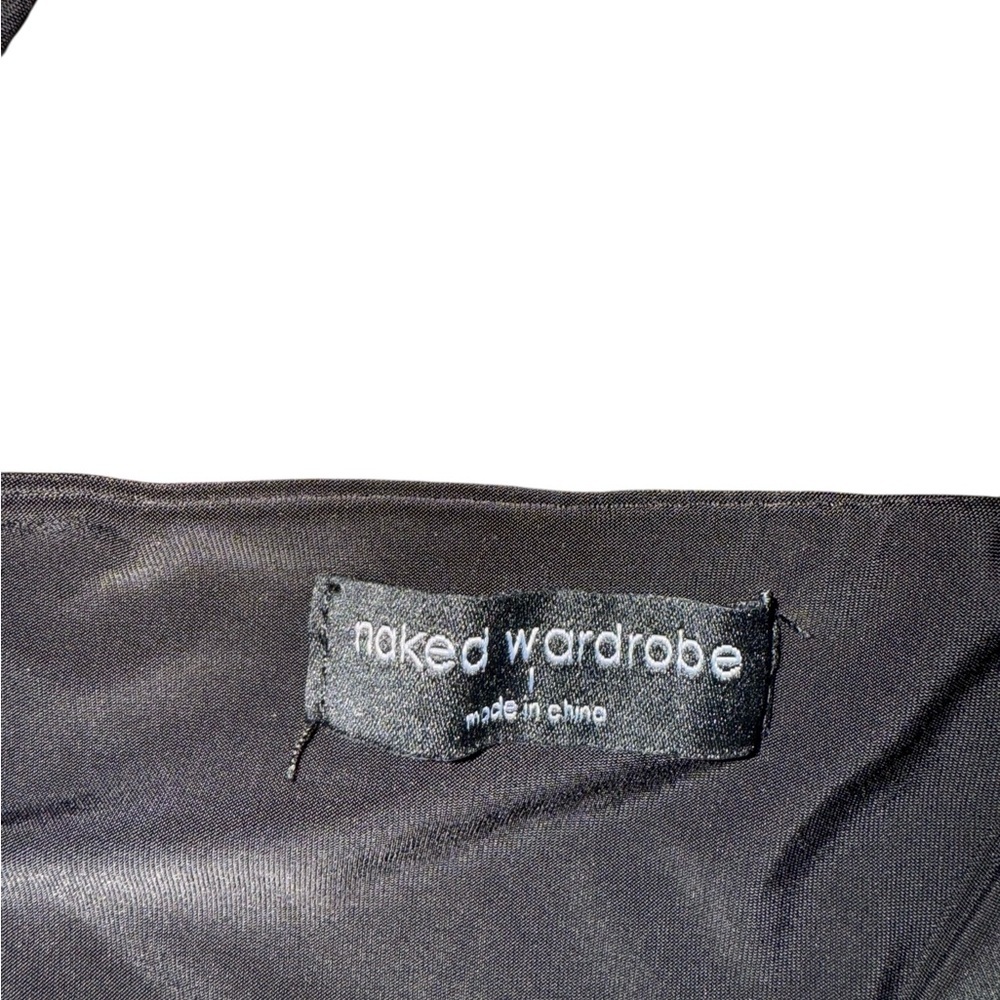 Naked Wardrobe Black HOURGLASS MESH CONTRAST DRESS Size Large - Picture 10 of 11